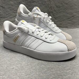 Adidas VL COURT 3.0 SHOES WOMENS 9.5 Cloud White/Gold Metallic
